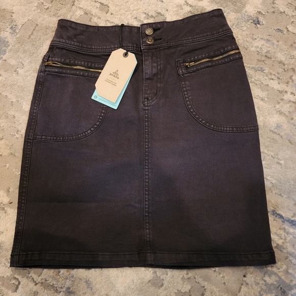 NWT Prana Stretch Denim Grey Broadway Skirt women's size 2 - Picture 10 of 12